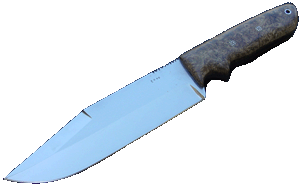 Koko Handmade Knives          Guardless Bowie Knife for sale